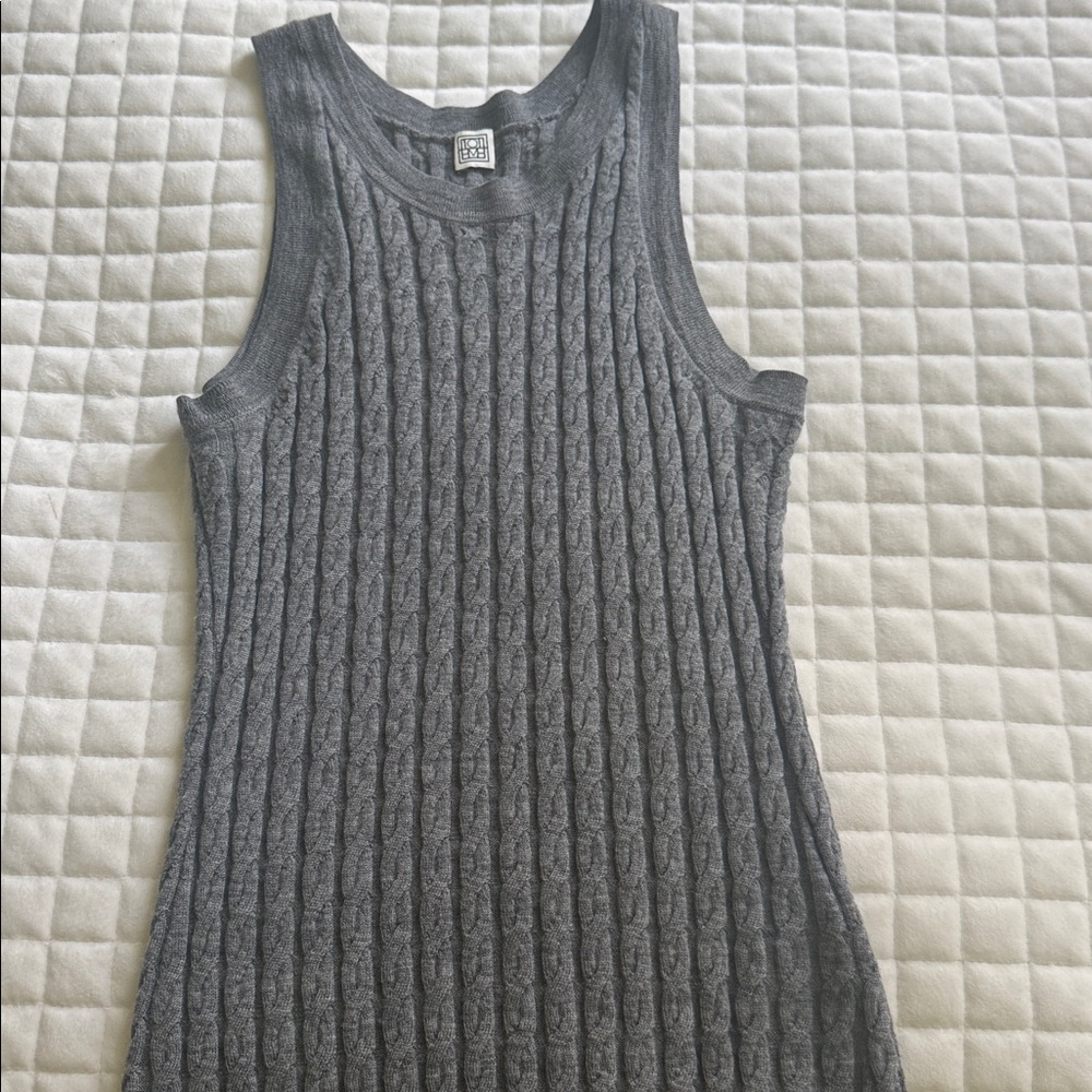 Toteme Gray Cable Knit Tank Top